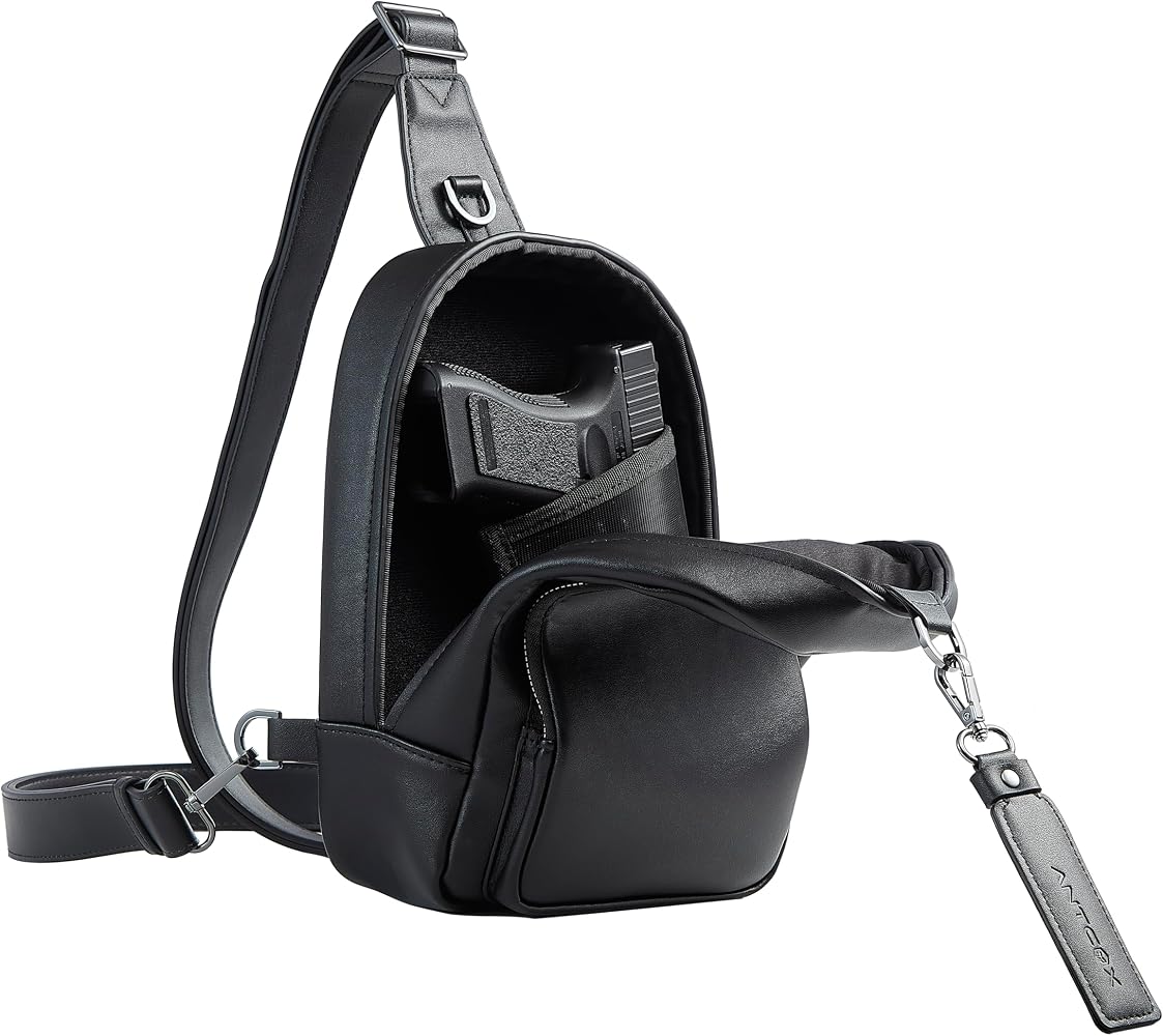 CCW Sling bag for Women & Men-Magnetic closure Cusual EDC bag with fast access-Concealed carry crossbody bag for Women & Men-Include universal fast draw Holster (Black) : Sports & Outdoors