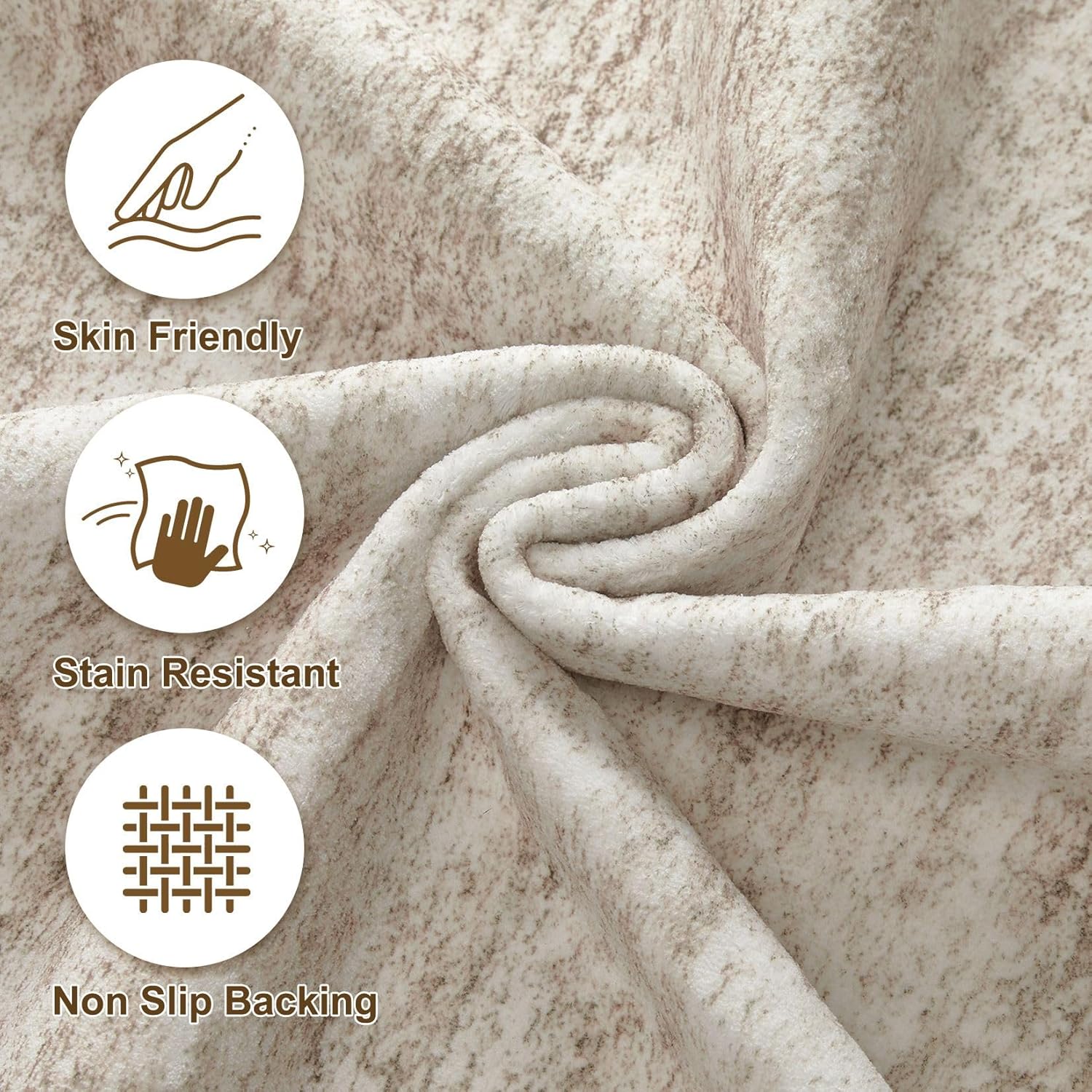 Large Area Rugs for Living Room 8x10, Machine Washable Rugs with Non Slip Backing Modern Neutral Abstract Rugs Stain Resistant Distressed Vintage Carpets for Home Decor(8x10 Beige/Brown)