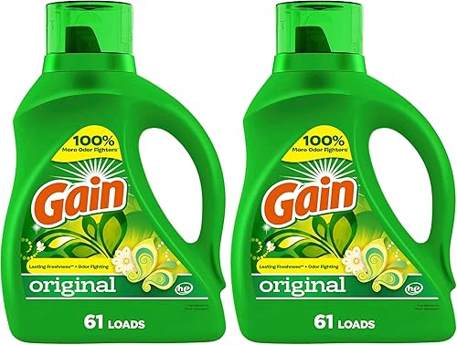 Vista 82 de Gain + Aroma Boost - Detergente líquido para ropa, aroma original, 107 cargas, 154 onzas líquidas, compatible con lavadoras de alta eficiencia