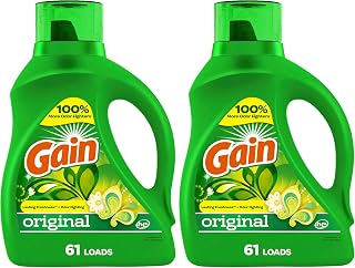 Gain + Aroma Boost Liquid Laundry Detergent, Original Scent, 61 Loads, 88 fl oz, HE Compatible (Pack of 2)