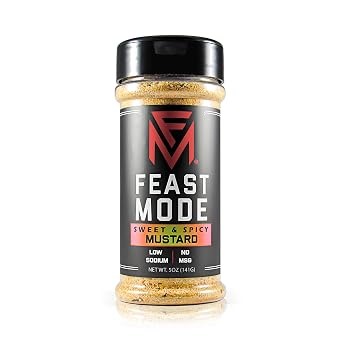 Sweet & Spicy Mustard - Feast Mode Flavors - Low Sodium, No MSG, All Natural, Meal Prep Seasoning, Healthy, BBQ, Rub, Rubs, Barbeque, Honey, Pepper, Vinegar, Garlic, Onion, Health