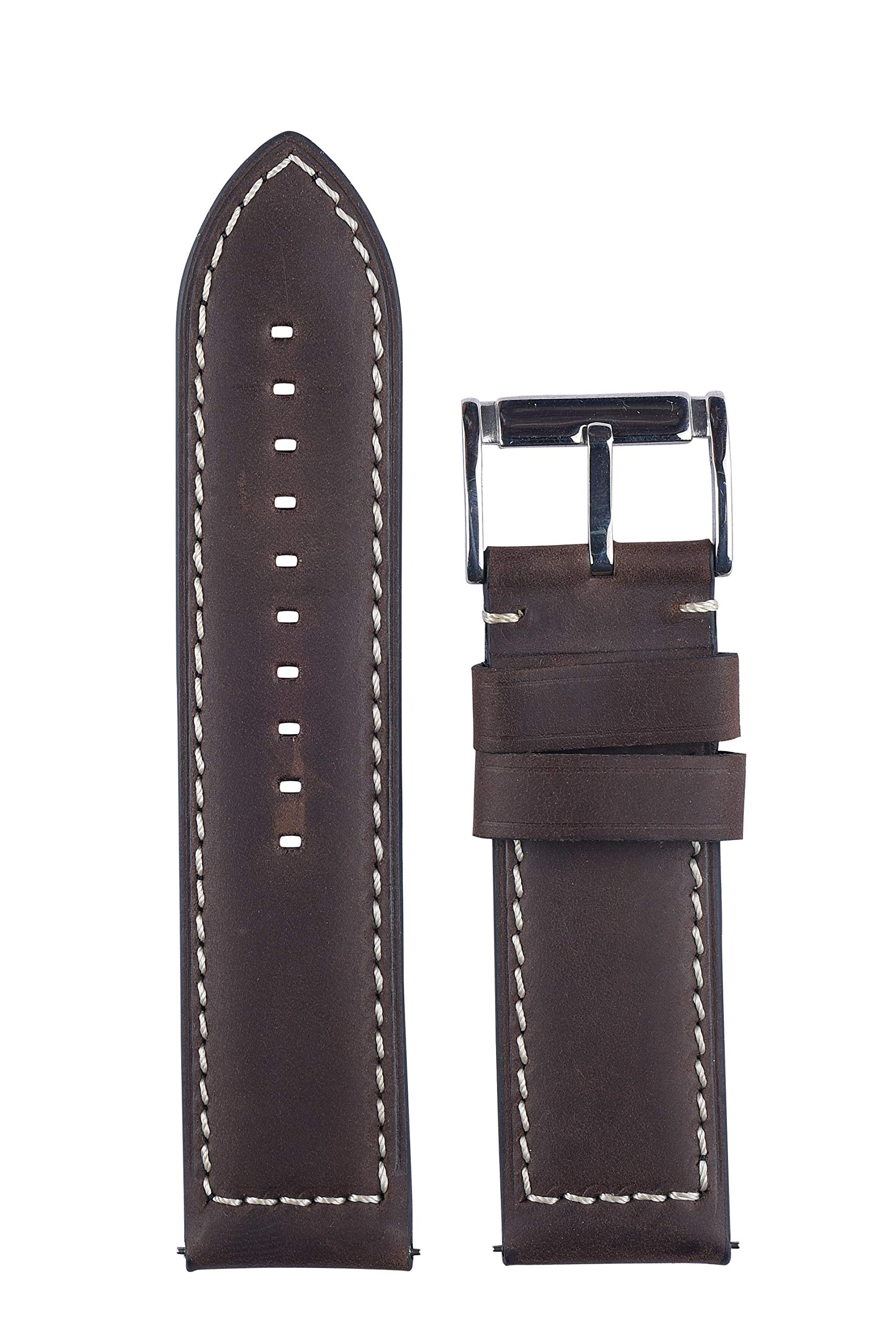 EXOR SHQE D BROWN Colour leatherwatch strap 24mm With CUT EDGE finish of Genuine watch Leather strap/band for men and women (B08MVBT3XF) Amazon Price History, Amazon Price Tracker