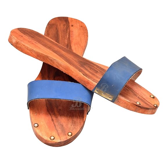 Handcrafted Wooden Slippers for Men & Women – Natural Wood Traditional Sandals with Toe Post Design, Lightweight Indoor Footwear Foot Feet Slippers chappal Khadau Slepers 81OBFuuF+CL. SY575