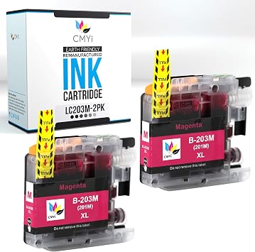 LC203M Magenta Replacement Ink Cartridge for Brother DCP-J4120DW, MFC-460DW, J4620DW, J4625DW, J480DW, J485DW, J5320DW, J5520DW, J5620DW, J5625DW, J5720DW, J680DW, J880DW Printer 2 Magenta