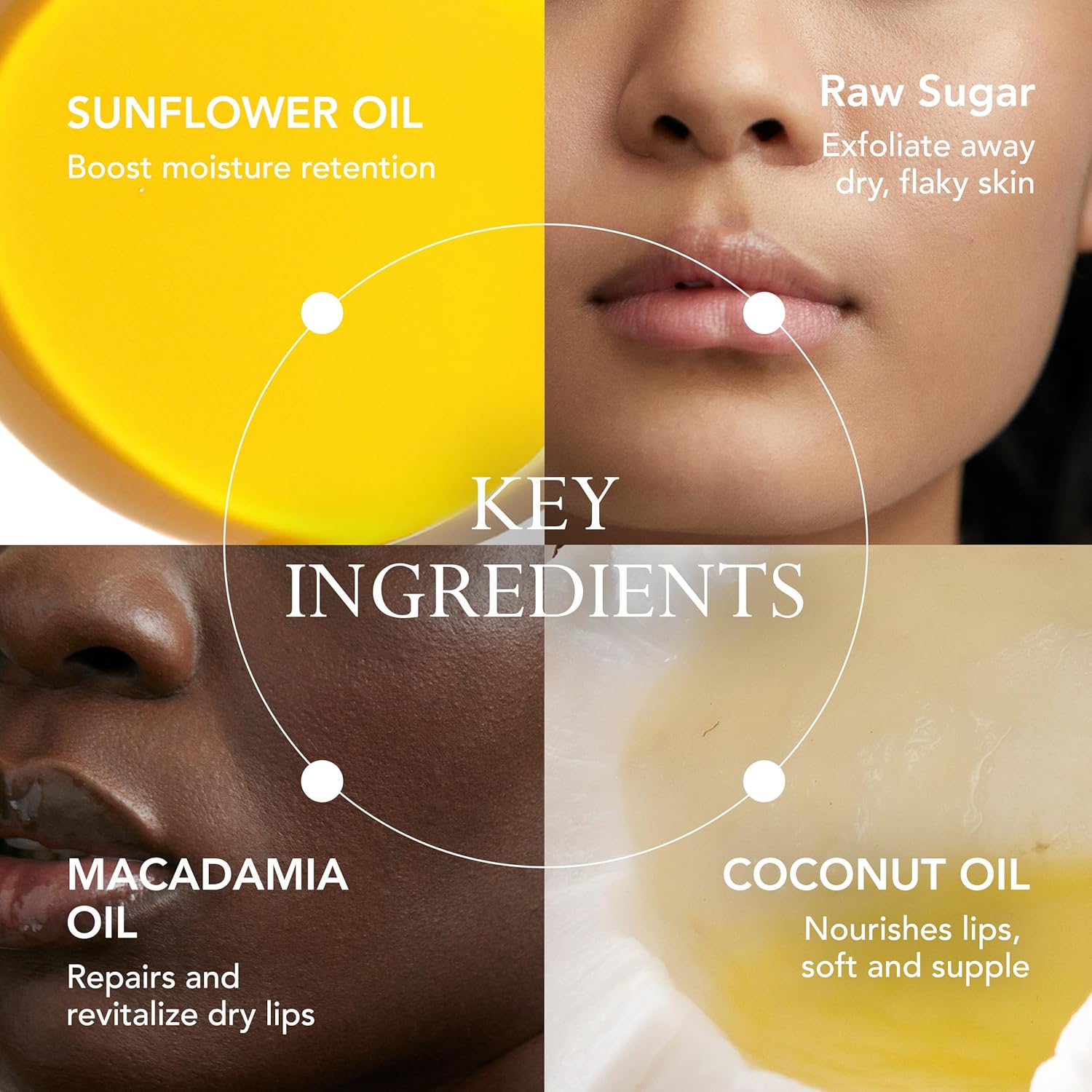 Kat Burki Raw Sugar Lip Scrub Exfoliator Smoothing and Moisturizing Treatment for Dry and Chapped Lips with Cold-Pressed Oils,1 Fl Oz