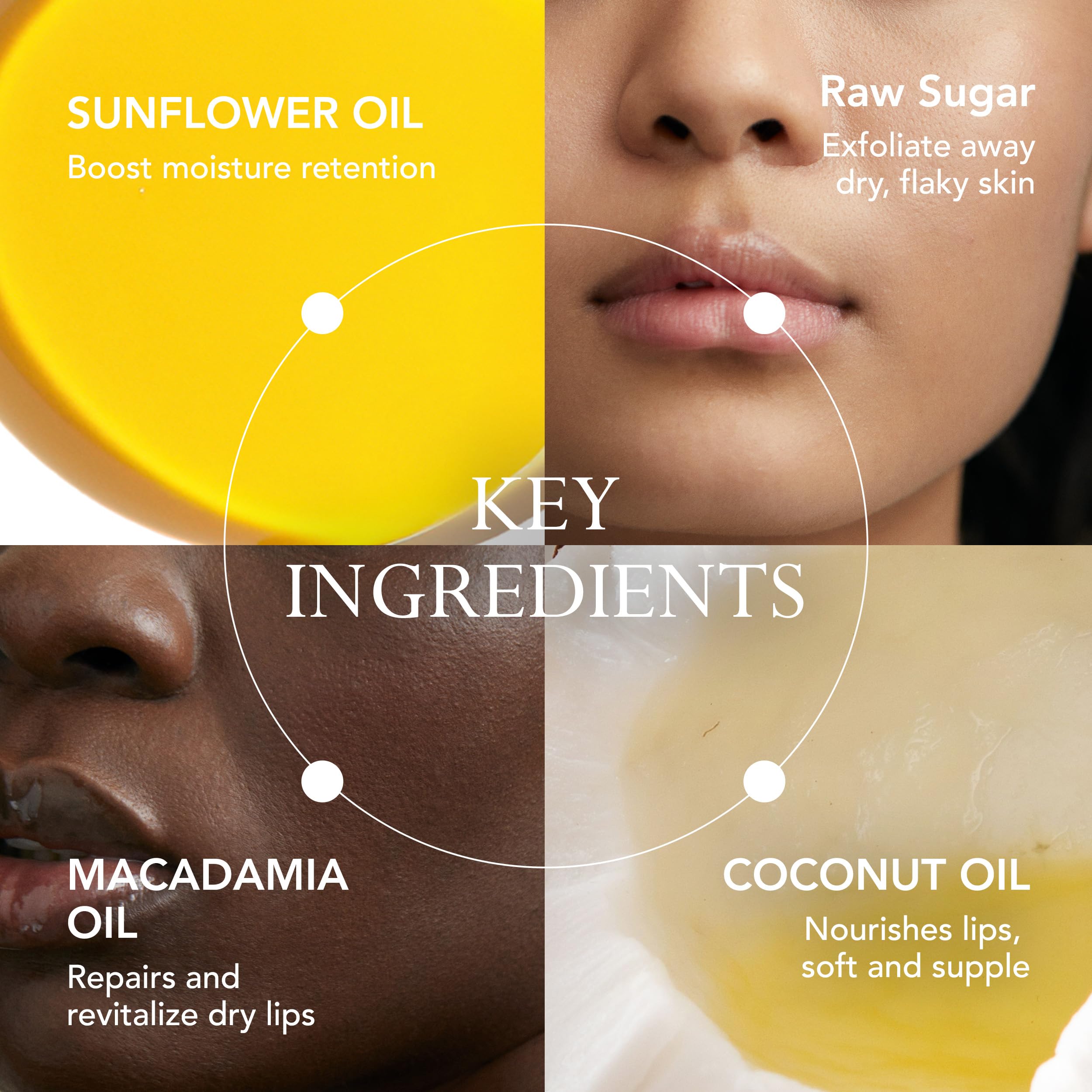 Kat Burki Raw Sugar Lip Scrub Exfoliator Smoothing and Moisturizing Treatment for Dry and Chapped Lips with Cold-Pressed Oils,1 Fl Oz