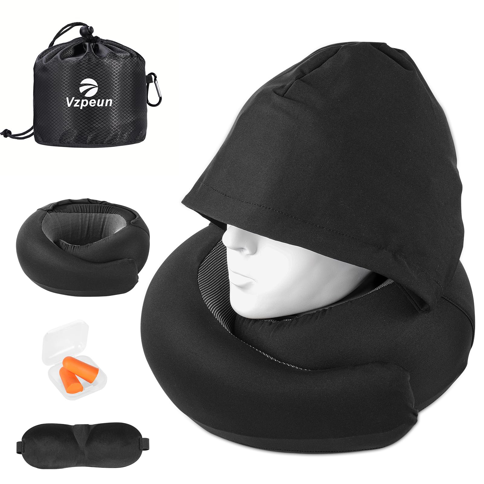 枕 BLACK EYE PATCH HWC PILLOW BLACK Amazon.com: Vzpeun Travel Pillow - Hooded Neck Pillow Airplane