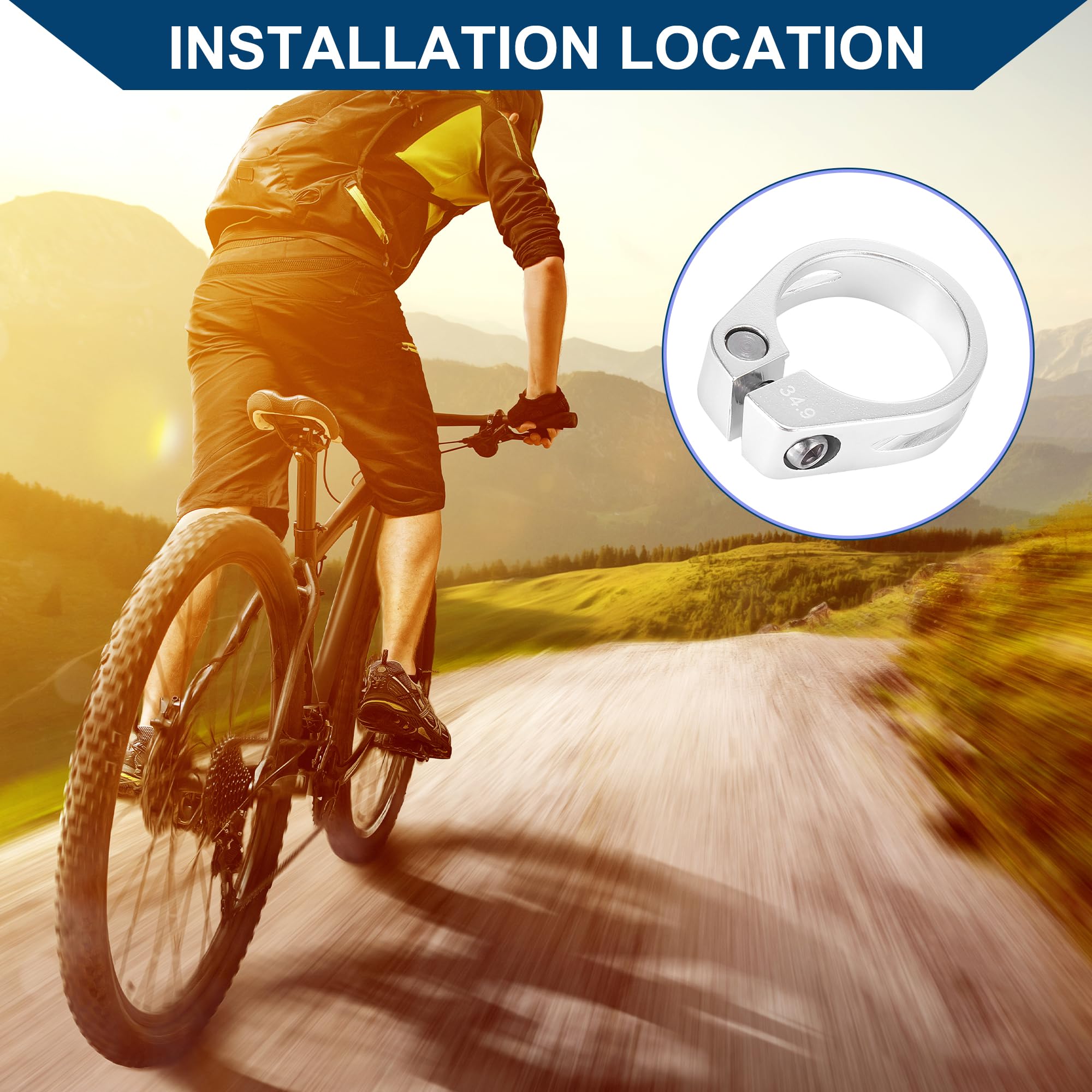 Hihaha Bicycle Seat Post Clamp/for Bike/Aluminium / 1 Pcs Silver Tone - Image 2