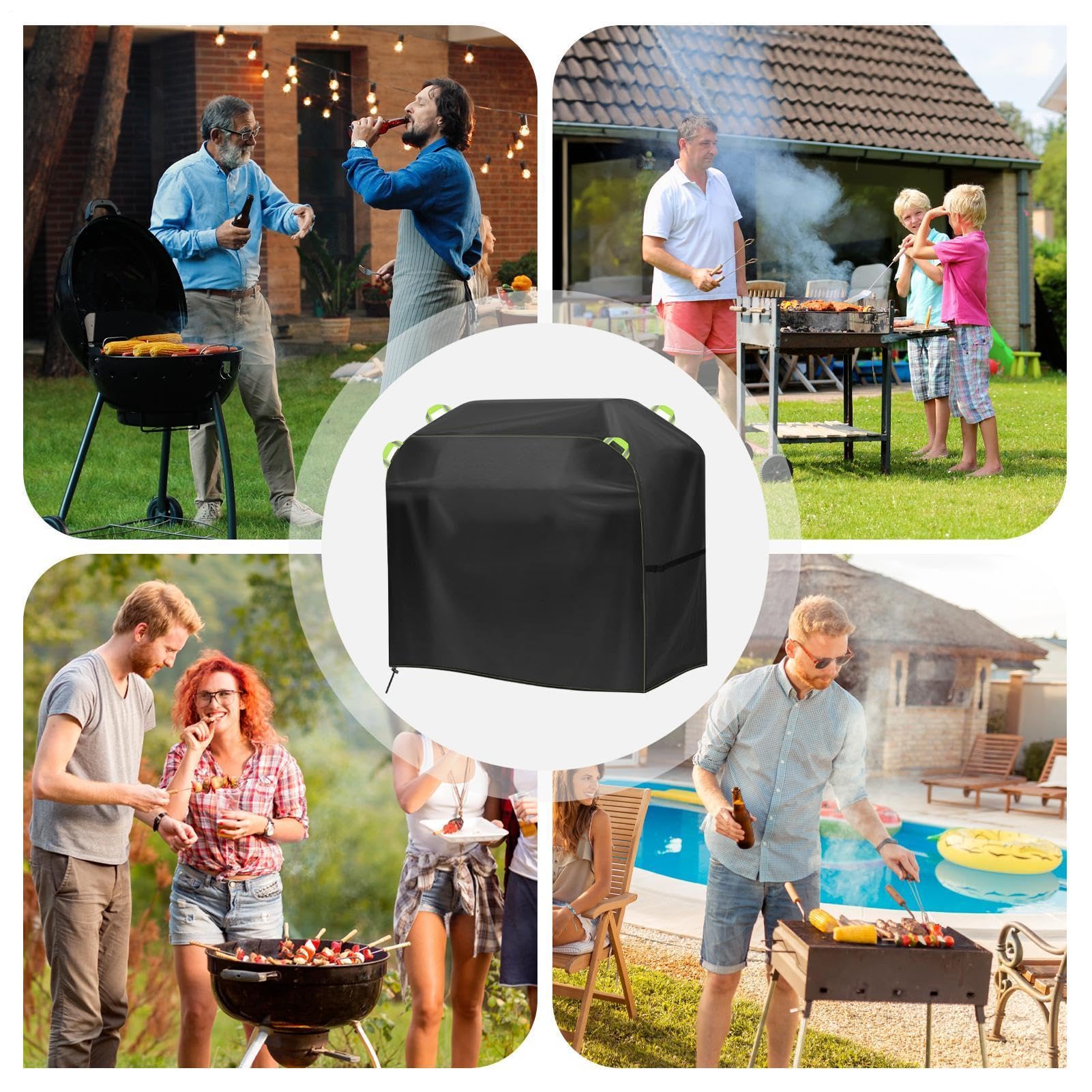 Coperture per Griglie Regolabile Resistente Sbiadimento Portatile | Telo Copri Barbecue per Esterno Per Garage Patio Campeggio Casa Cucina Balcone Cortile