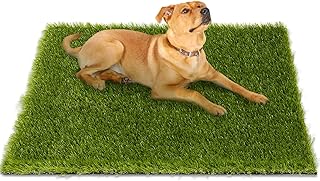 Fake Grass, 48 x 32 Inches Artificial Grass for Dogs, Realistic Turf for Indoor Outdoor Door Mat ...