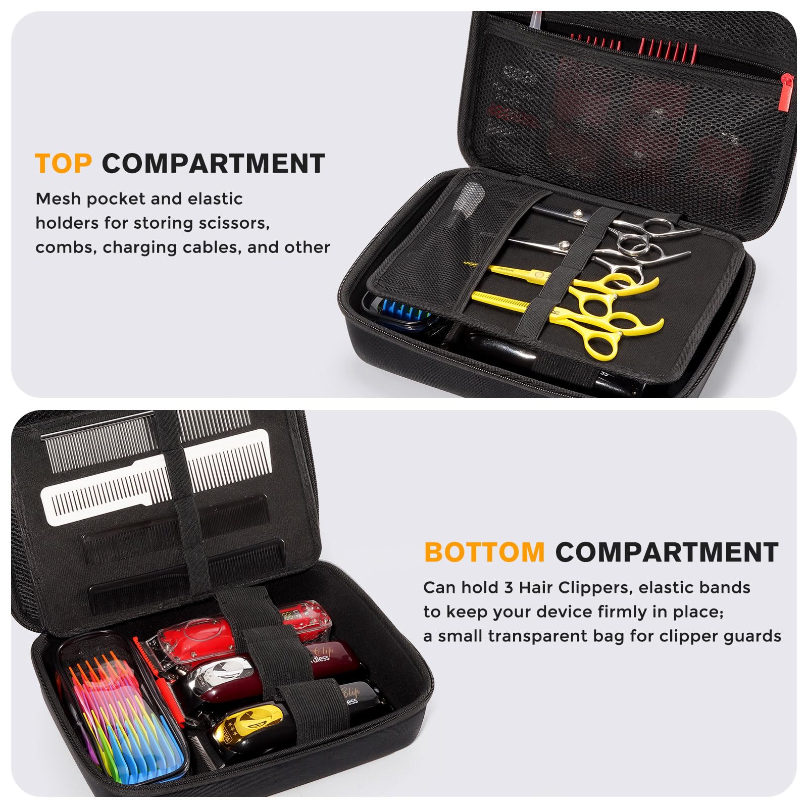 ProCase Hard Barber Accessories Case, Travel Bag for 3 Hair Clippers and Supplies - Image 3