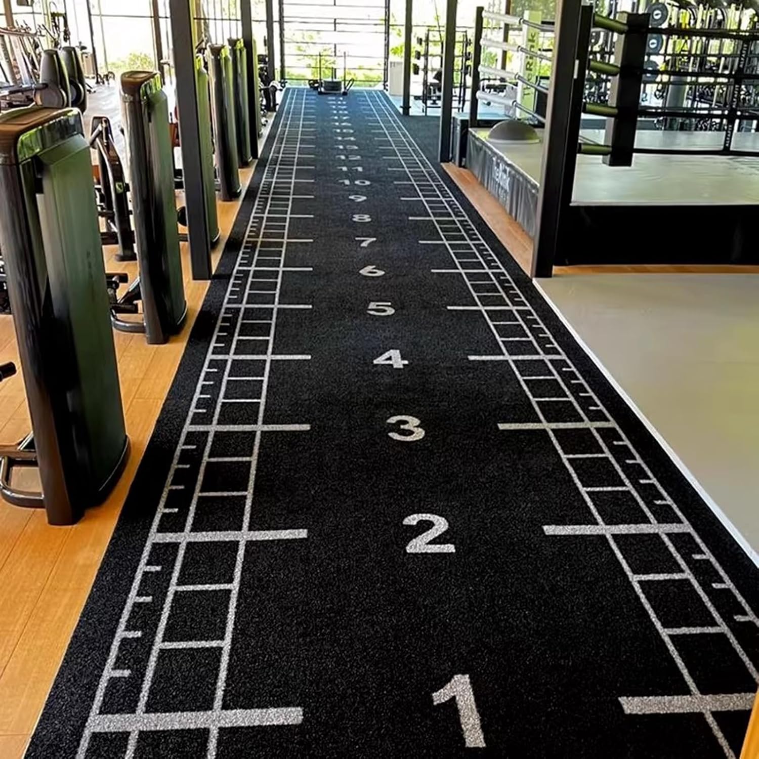 Thick Artificial Grass Turf Lawn, Gym Garden Lawn Landscape Synthetic Grass Mat, 1.5cm High Large Realistic Grass Carpet Roll for Cardio Jump Rope Weights(B-Black,3x1.2m)