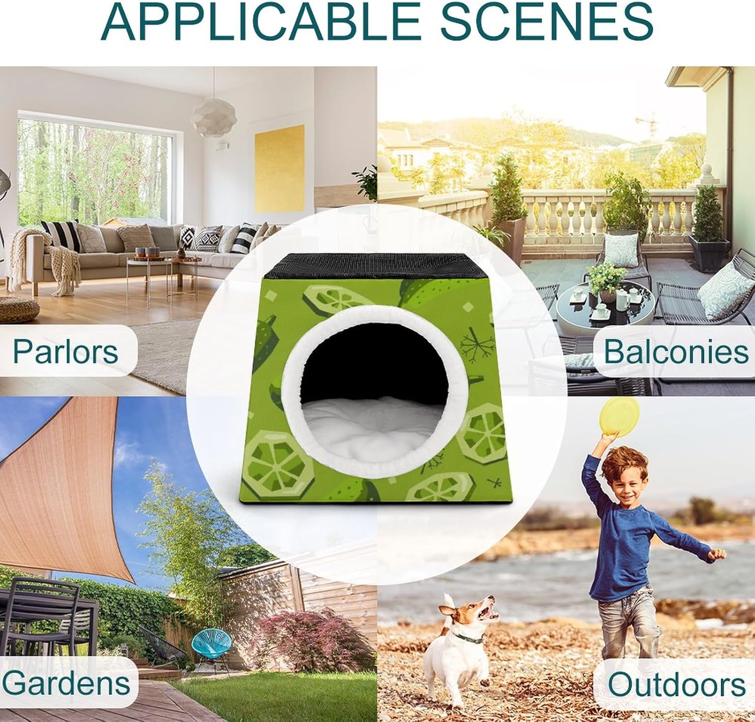 review Pickles and Dill Cat Bed for Indoor Cats Foldable Dog Cat House with Removable Washable Cushioned Pillow