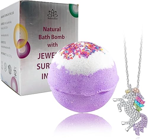 Miniatura 7 de Bomba de baño con collar de oso sorpresa en el interior, ingredientes naturales hidratantes para la piel, seguros para los niños, bomba de baño con