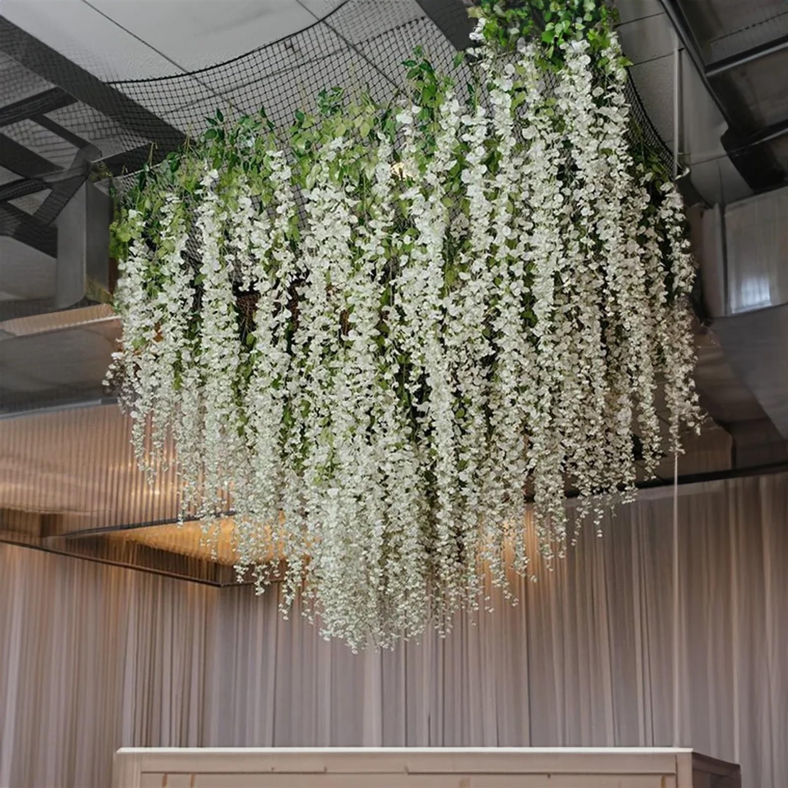 Blumengirlande 12 Stück künstliche Glyzinien-Blumen, Hängegirlande, Hochzeit, Hausgarten, Dekoration, Rebe, Rattan, gefälschte Blumenschnur, Deckenzubehör(Style C)