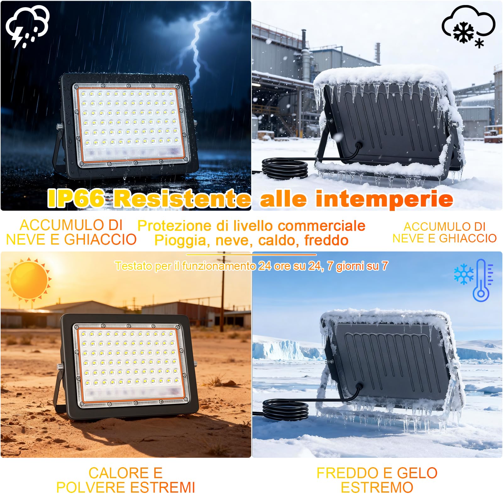 CREATESTAR 100W Faretto LED da Esterno,2pcs Faretto Led con Spina,6500K bianco naturale,Super illuminoso Faro led da 10000 lumen Faretti led Impermeabile IP66 per cortile, giardino, garage, tetto.