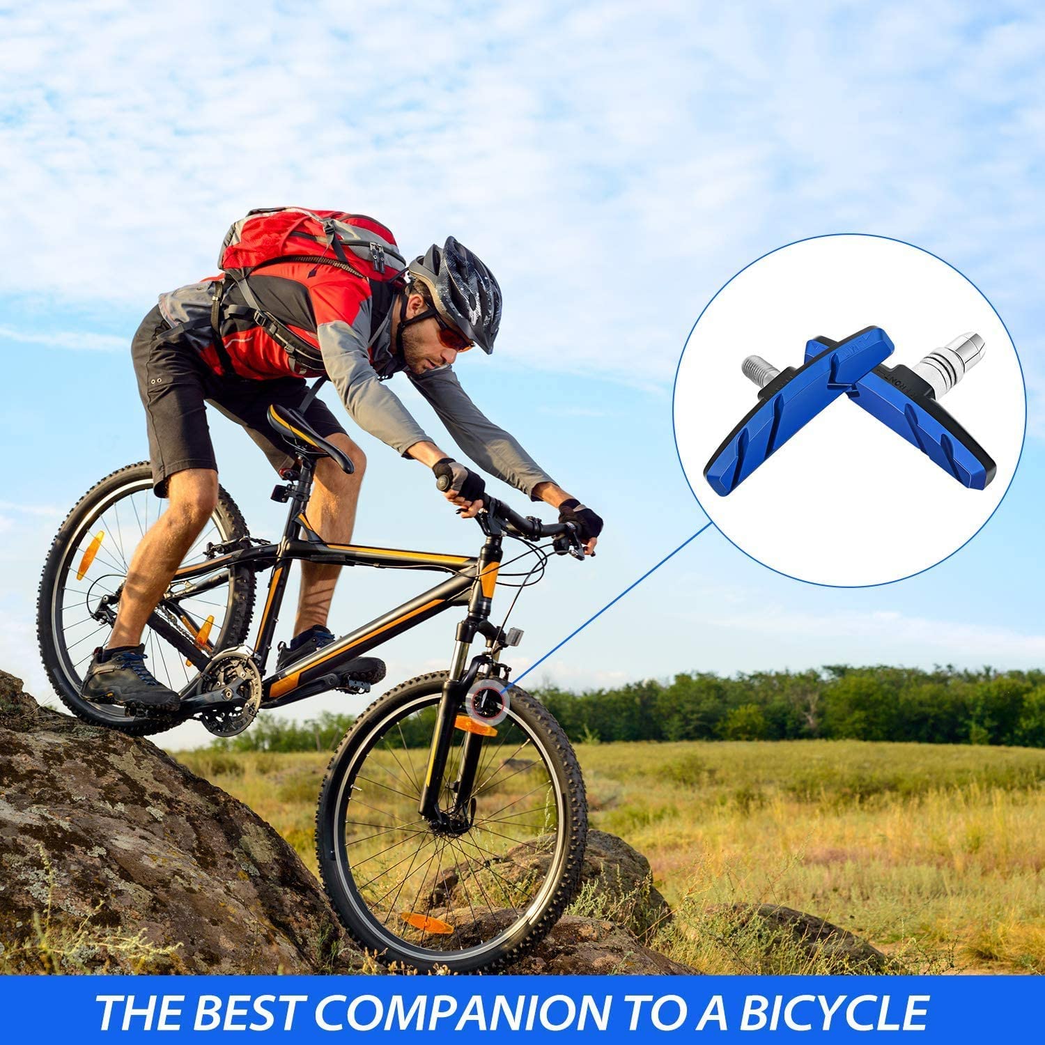 Eduftis 4x Fahrrad-Bremsbeläge Für V-Bremssysteme - Premium-Qualität, Reaktionsschnell, Passend Für Trek-Bikes & Mountainbikes