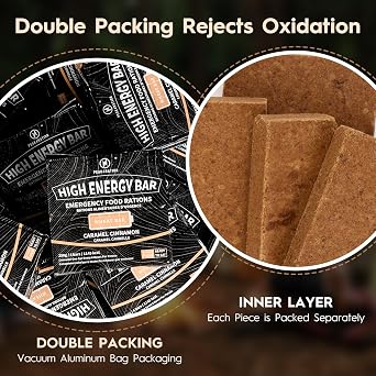 PEAK4RATION High Energy Bar | Long Shelf-Life Compressed Biscuits – Caramel Cinnamon | 3kg (12x250g Metal Tin) | 13728 kcal Outdoor & Emergency Ration Bar | Hardtack Compact Survival Preparedness Food