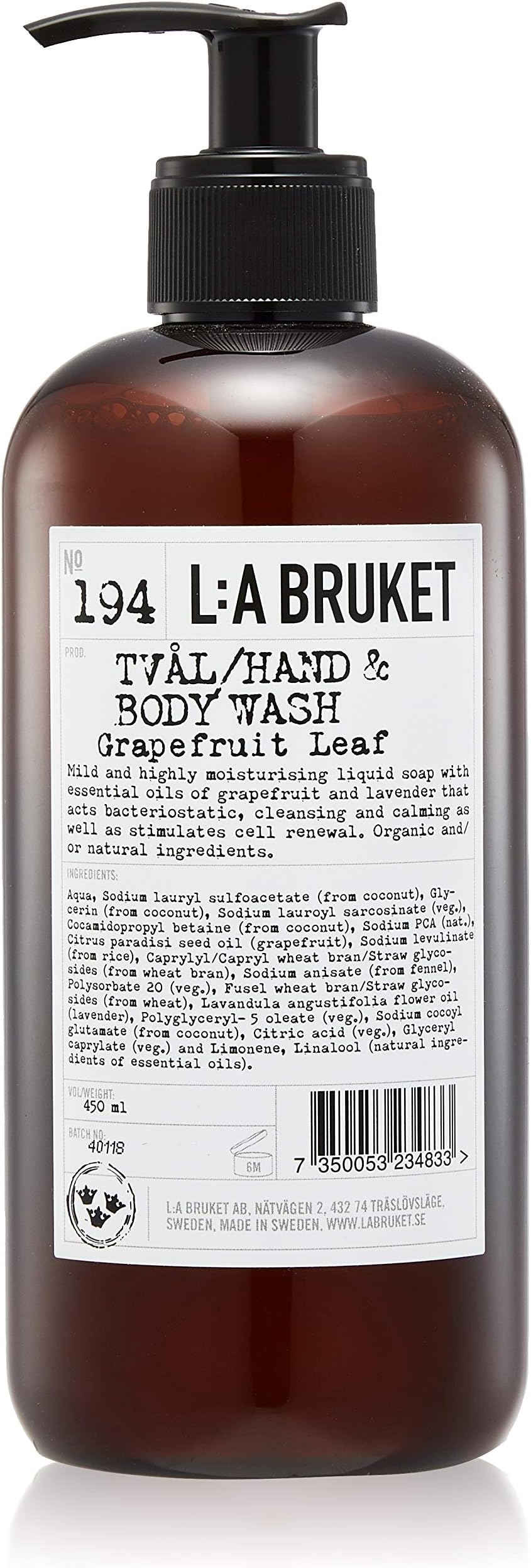 L:A Bruket No. 194 Grapefruit Leaf Hand & Body Wash 450 ml