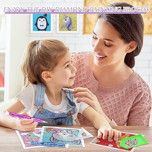 Miniatura 10 de ZYNERY 9 bolígrafos de pintura de diamante, bolígrafos de resina con puntas de arcilla, tapete antideslizante, accesorios de pintura de diamante 5D