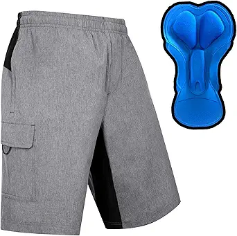 EZRUN Men's 3D Padded Mountain Bike Shorts Lightweight MTB Cycling Shorts