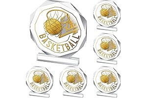 6 Pcs Acrylic Basketball Awards 4.72 x 4.72 Inch