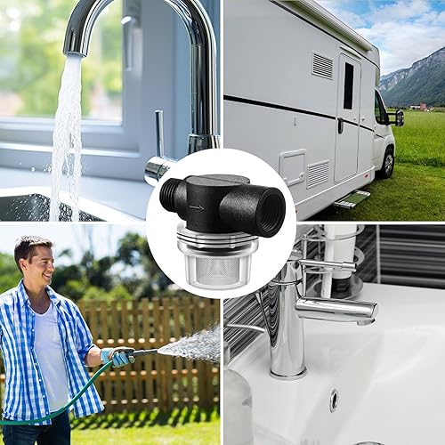 Miniatura 6 de Honoson 2 filtros de filtro de bomba de agua, repuesto para autocaravana, filtro de tubo de 12 torsión compatible con bombas WFCO o Shurflo,