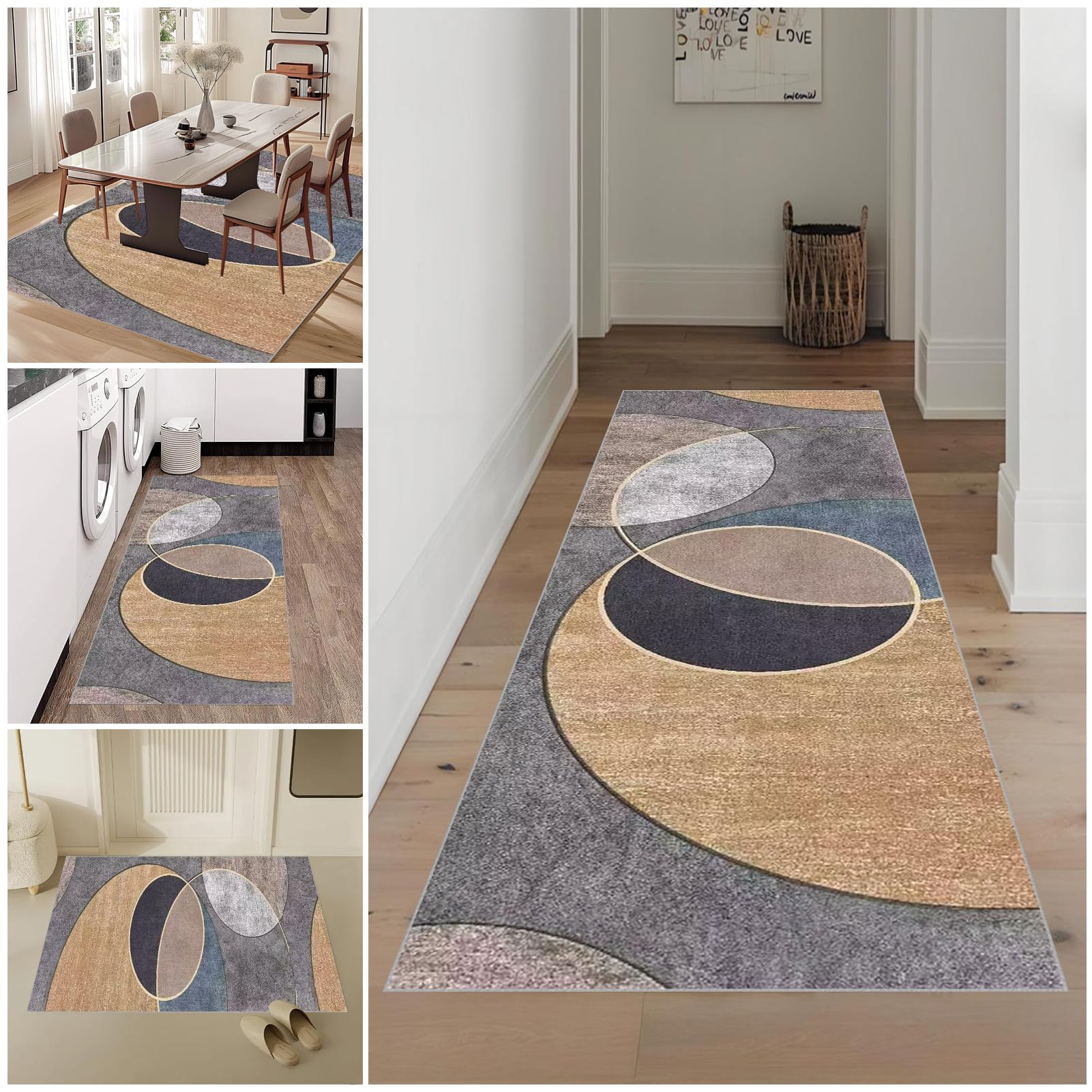 Lmyoieqm Carpet Runners for Hallways 50 x 80 cm Non Slip Kitchen Runner Rugs Washable Carpet Floor Mat Entrance Runner for Hallway Entryway Kitchen Absorbent Area Rugs for Kitchen Laundry Room