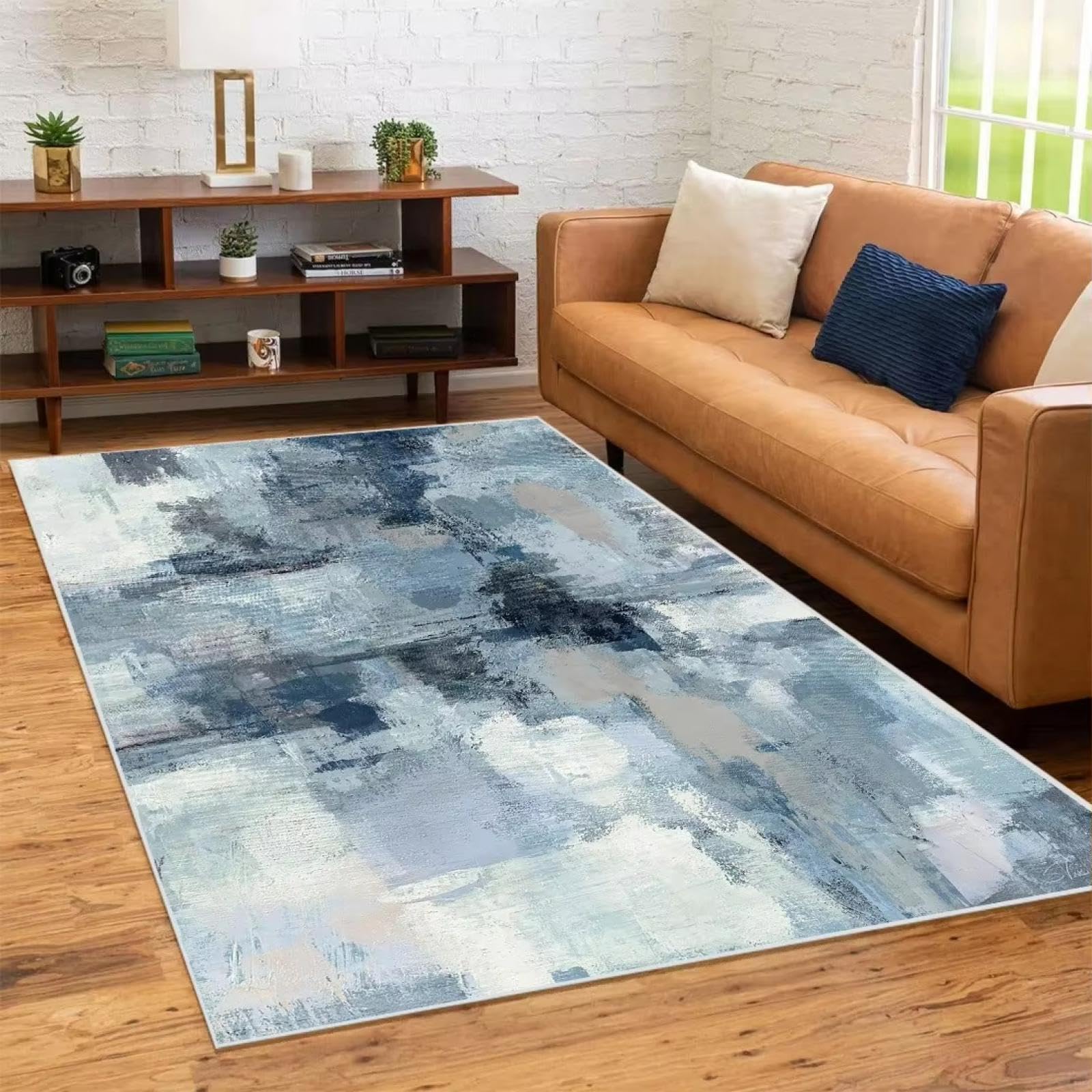 Tapis de salon abstrait moderne pour canapé au design lavable