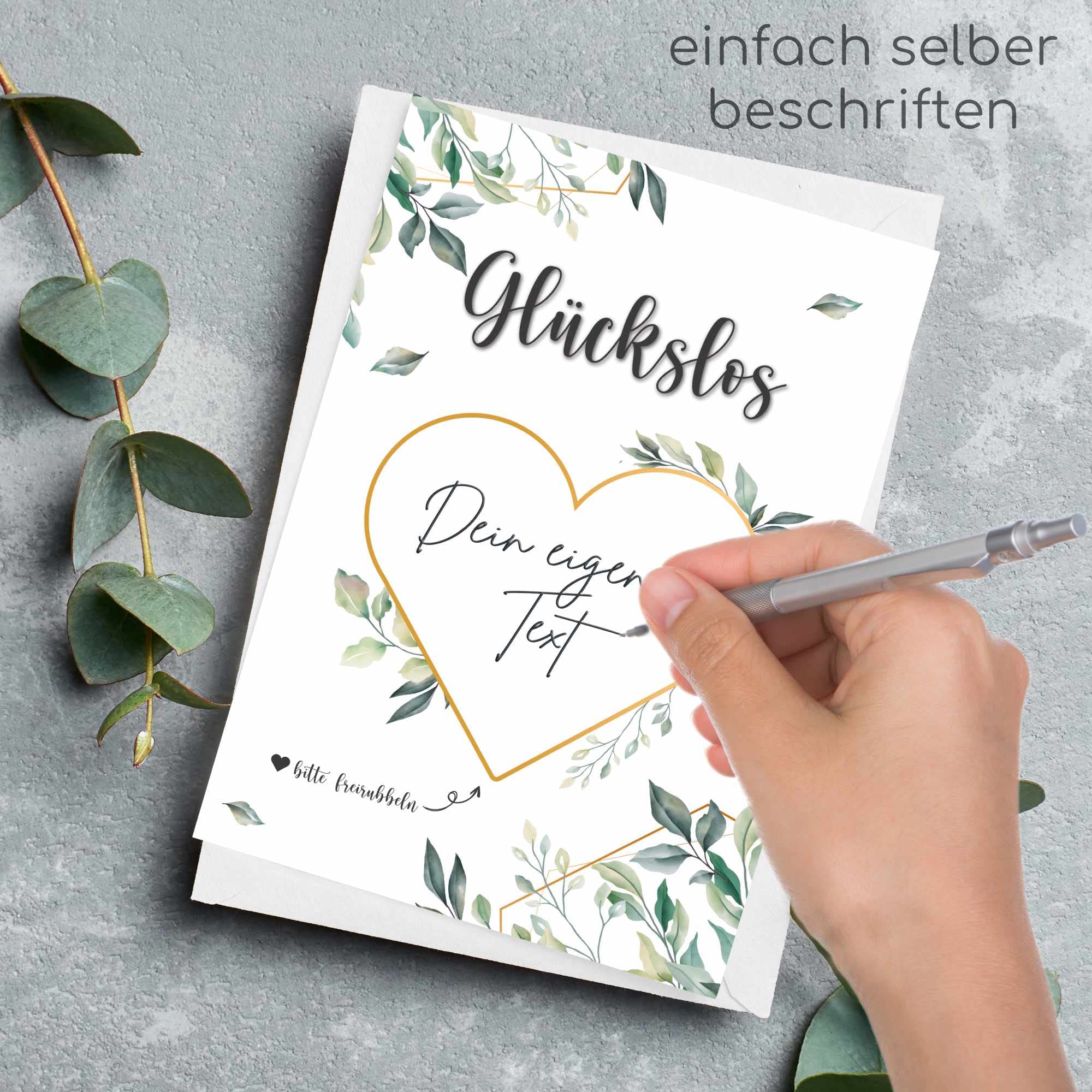 BOFUNX Rubbellos Weihnachtskarten – 6 Stück Zum Selber Beschriften, Mit Umschlag Und Rubbelherz-Aufklebern