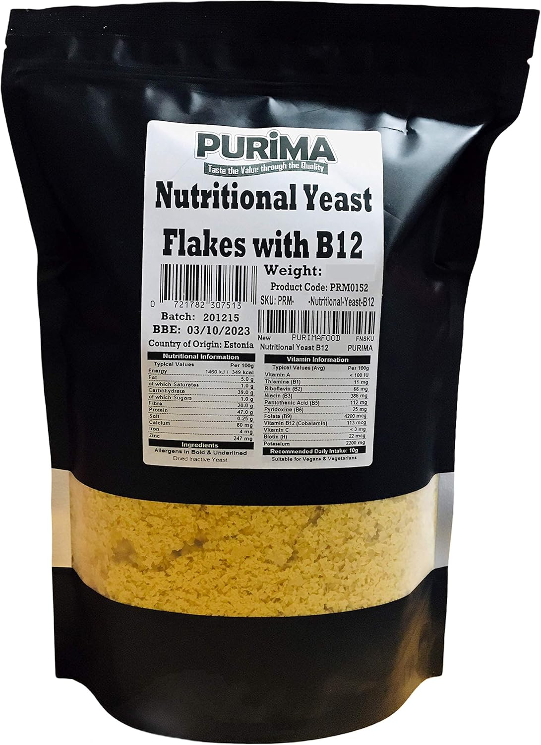 Nutritional Yeast 3kg Flakes with B12 Vitamins Vegan Cheese Powder