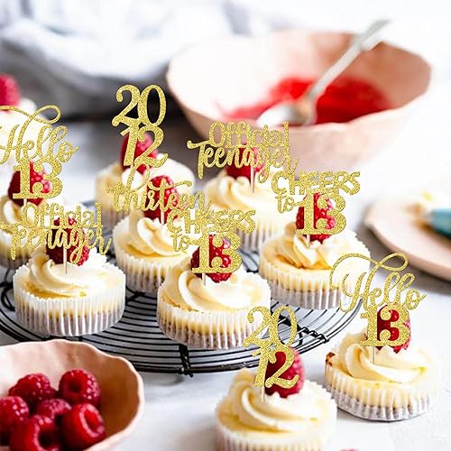 Miniatura 311 de Rsstarxi Paquete de 30 adornos para cupcakes de 15 cumpleaños con purpurina Mis Membrillo 15 desde 2010 Feliz 15º Cupcake Toppers Quince Cheers to