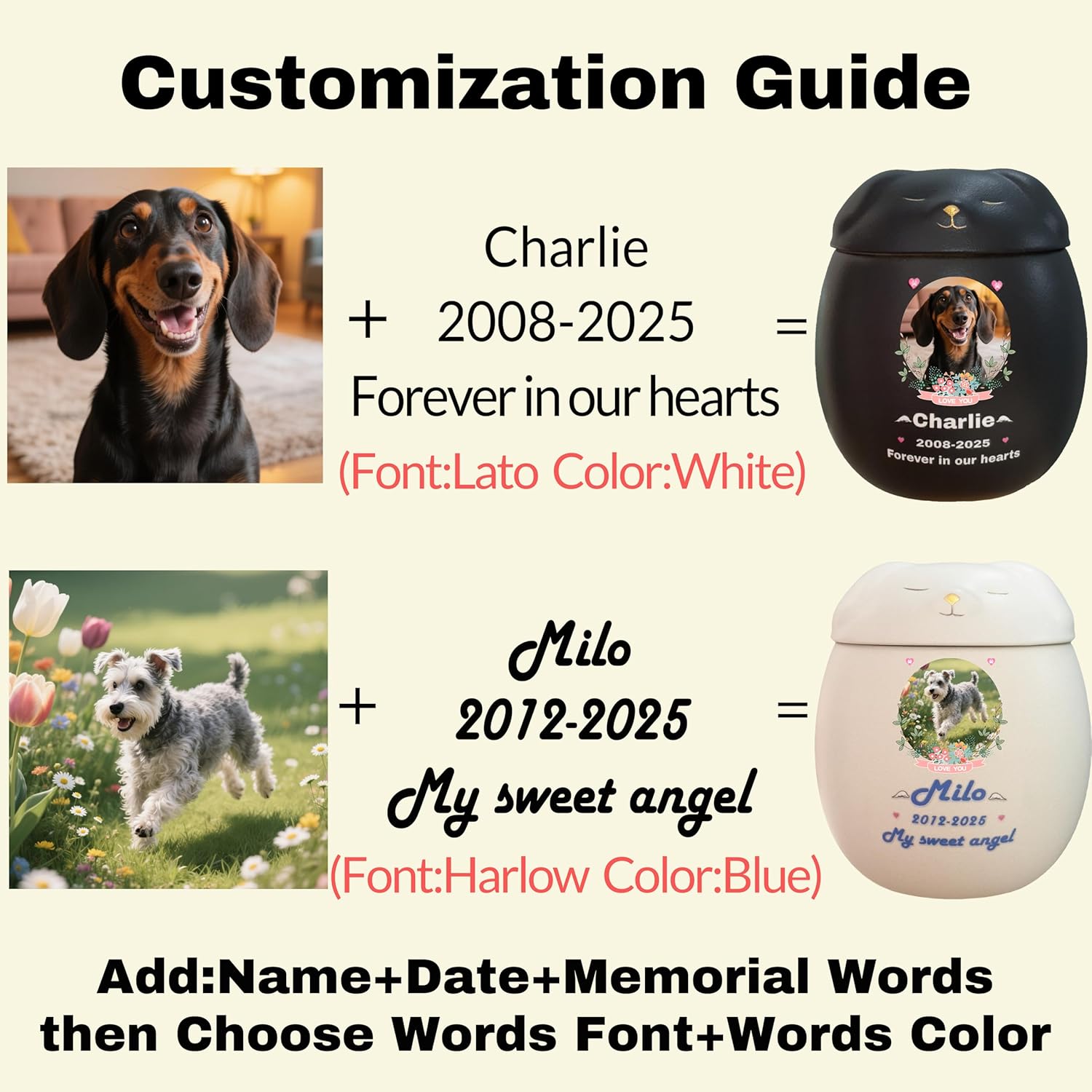 Personalized Large Dog Urn,Pet Urns for Dogs,Pet Cremation Urn,Dog Urns for Ashes,Urns for Dog Ashes,Ceramic,Dog Loss,Handmade Custom (Large Dog White, Large Suitable Ashes ≤ 120 lb (not Bones))