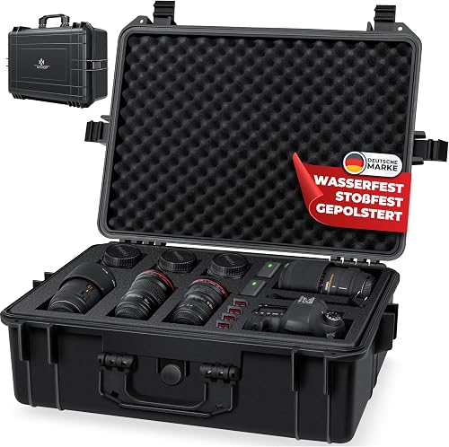 KESSER® Maletín para la cámara, Valija rígida para cámaras, Funda para cámaras, Estuche Protector, Espuma para cámaras, Estuche rígido