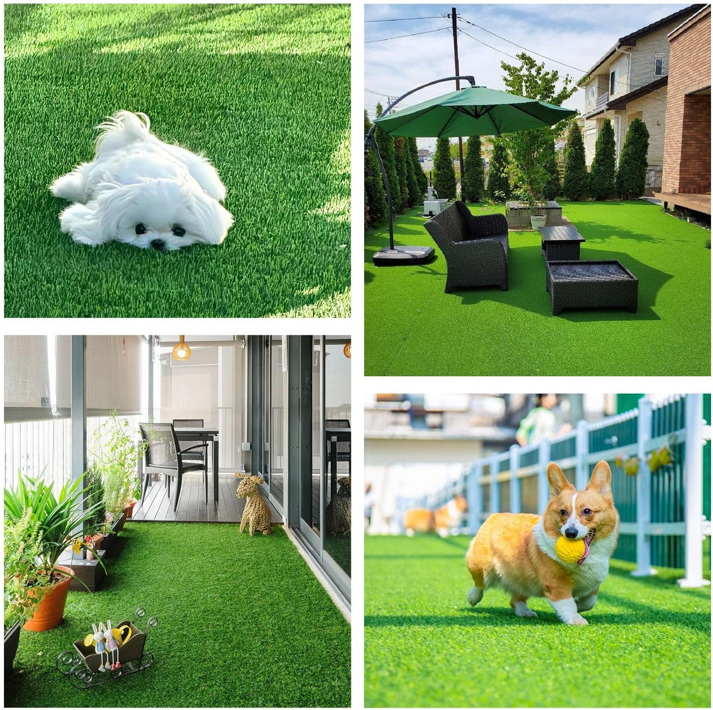 Artificial Grass Rug Turf for Dogs Indoor Outdoor Fake Grass for Dogs Potty Training Area Patio Lawn Decoration (98.3 x 39.4 Inch (Pack of 1))