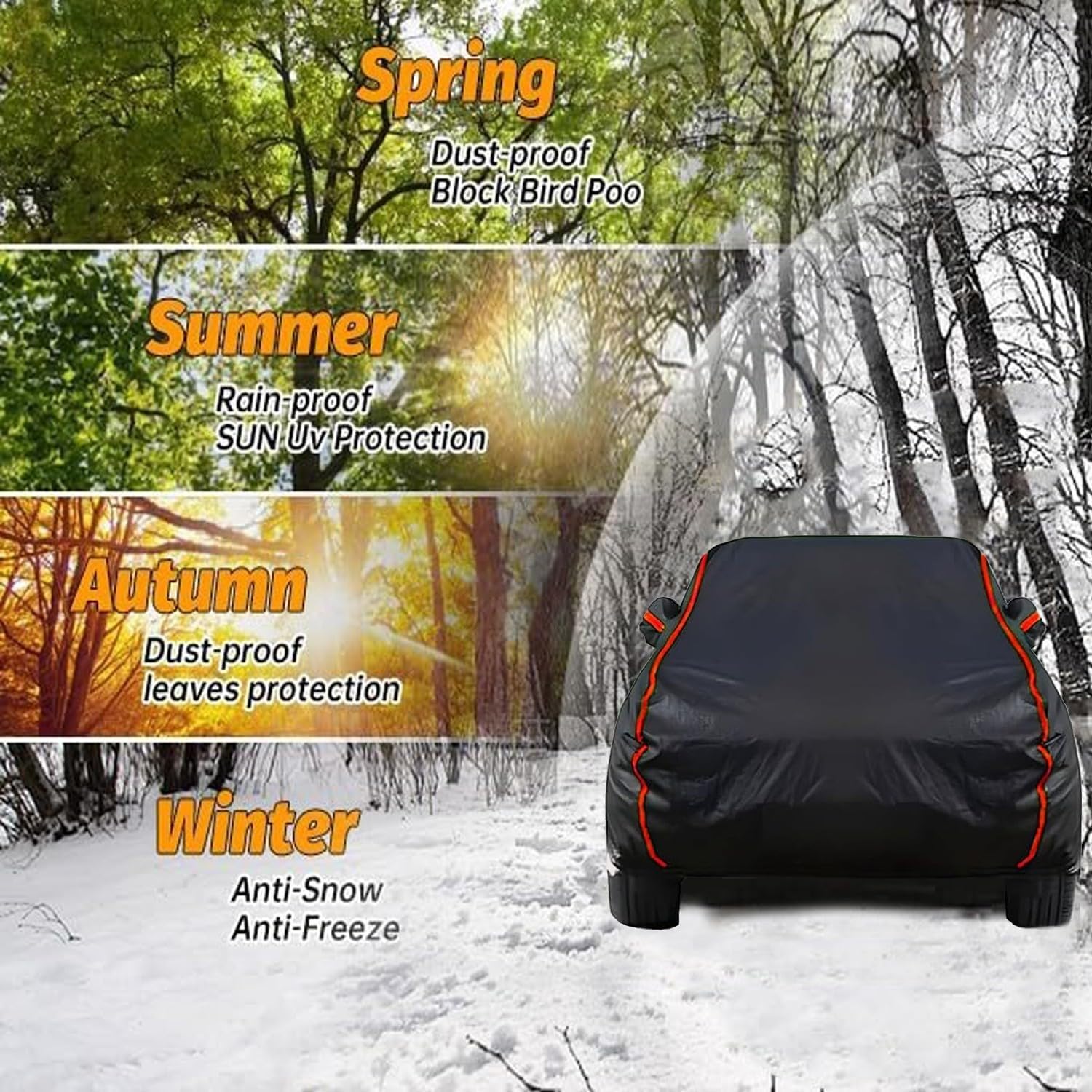 Bâche Voiture Exterieur pour Citroen C4 Picasso,Housse Voiture Étanche,Housse De Protection Imperméable Respirante À l'eau,Anti-UV SWH507