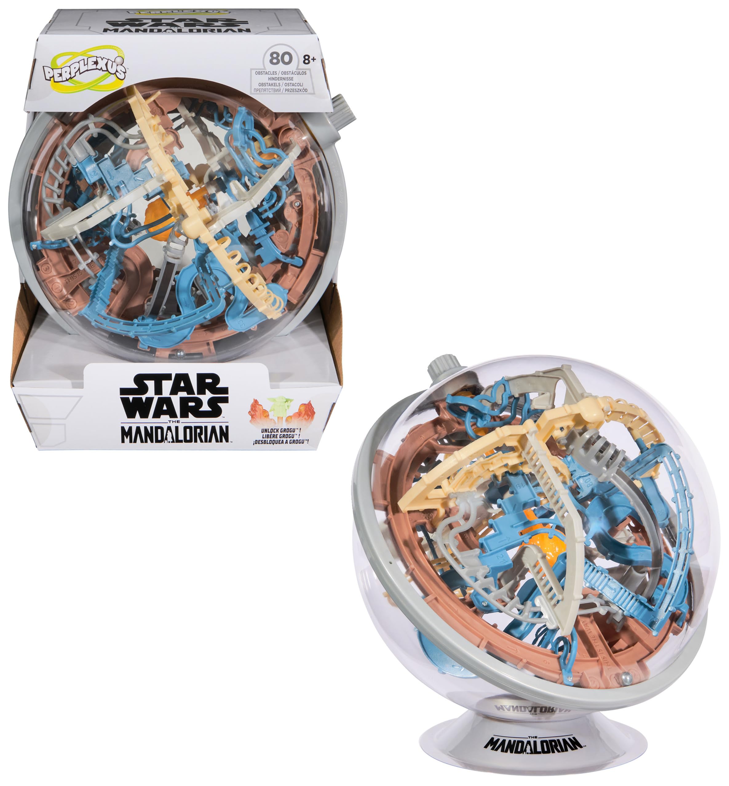 Spin Master Games - Perplexus Star Wars Mandalorian - Labyrinthe Parcours 3D avec 80 Défis, Figurine Grogu - Jeu d'action Et Réflexe - Casse Tete Enfant - Vertus Pédagogiques - Jeu Enfant 8 Ans Et +