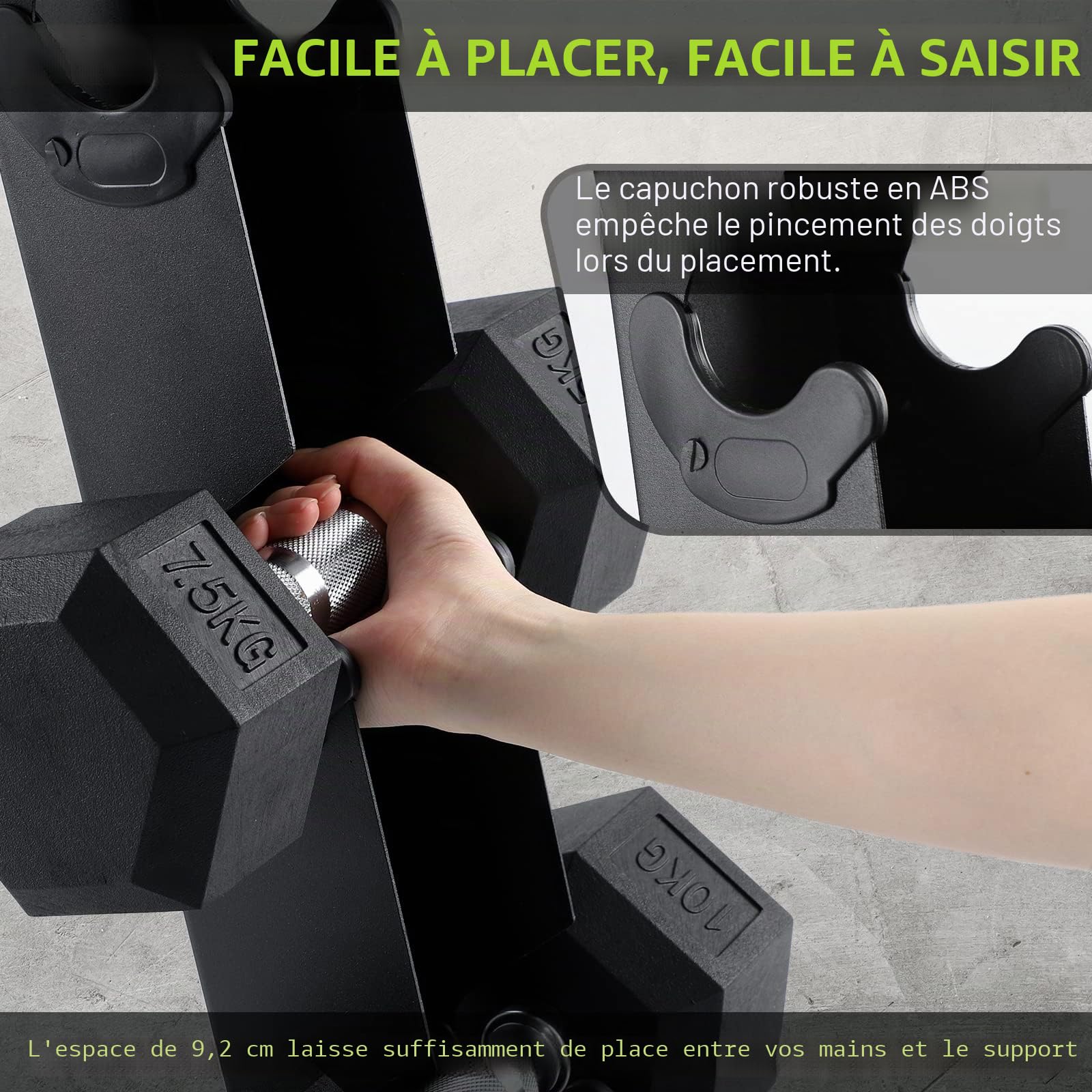PhysKcal Support d'haltères en acier pour salle de sport en 3/5/6 niveaux | Robuste et solide, capacités de charge de 100 à 400 kg. Organisateur de rangement pour salle de sport à domicile
