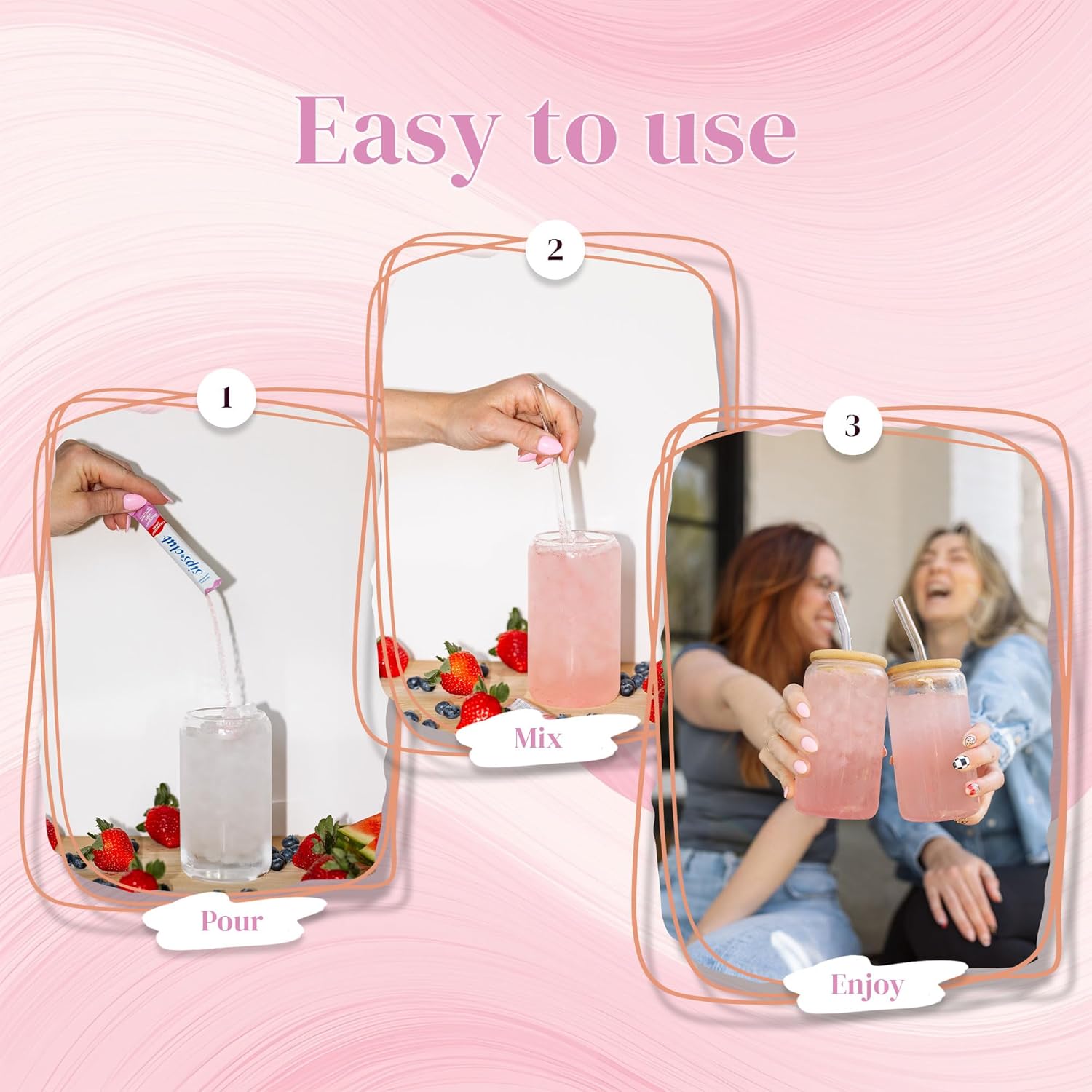 Support Sip with Caffeine and L-Theanine Blend - Healthy Drink Mix Powder Packets for Immune & Digestive Health - All Natural Ingredients, No Added Sugar or Dyes - Variety Pack (30 Packs)