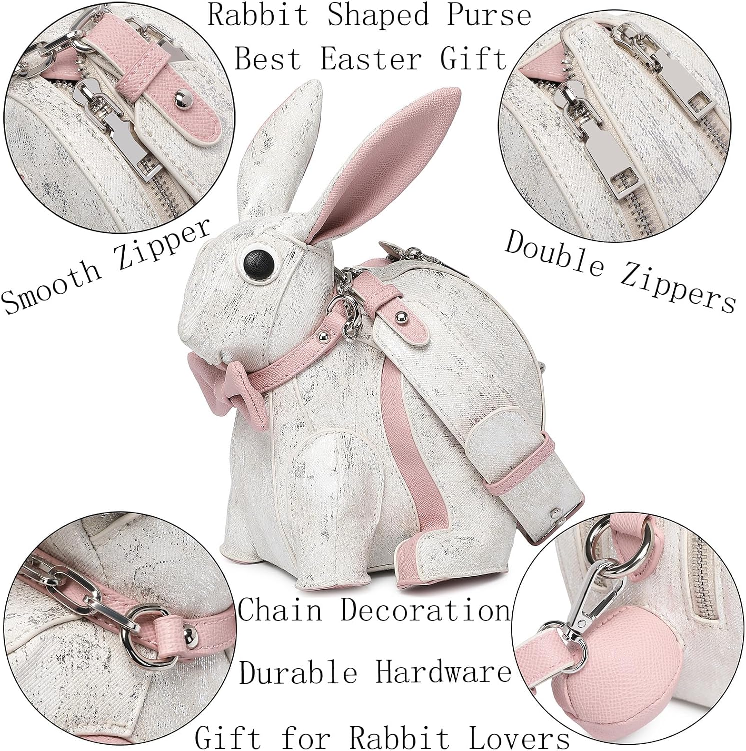 Women PU Leather Unique Novelty Animal Shaped Crossbody Shoulder Bag Handbag Purse - Image 7