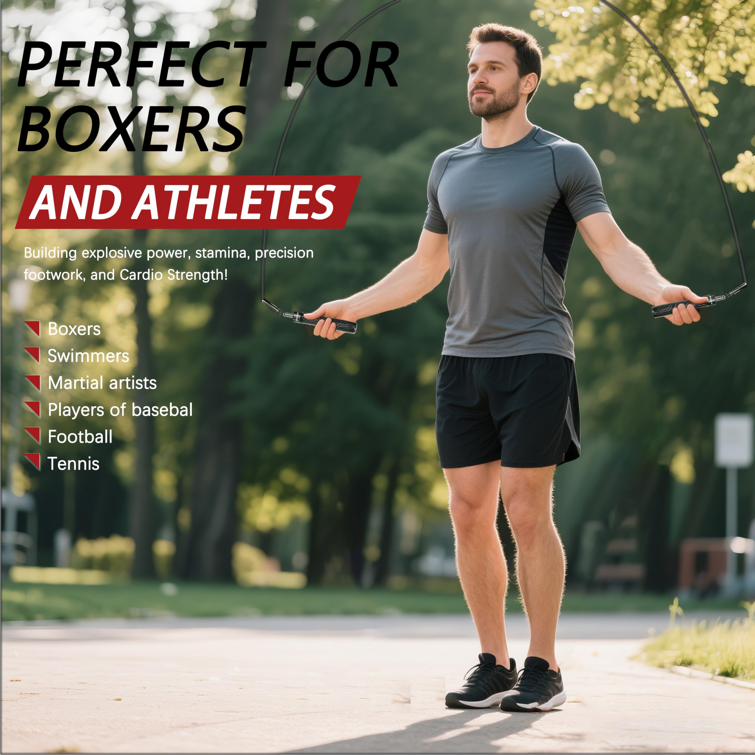 Cuerdas de saltar con peso fáciles de intercambiar, pesas ajustables, giro de 360 grados, longitud ajustable, agarre ergonómico para fitness, pérdida de peso y más