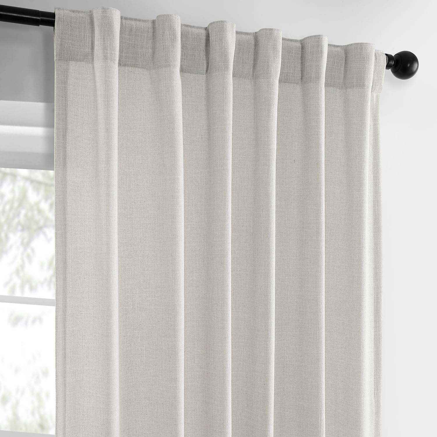 HPD Half Price Drapes Basic Faux Linen Curtains - 108 Inch Long Pair - 2 Panels - 50W x 108L - Natural Linen Curtain for Living Room, Bedroom, Dinning Room, Modern Farmhouse Drapes, Light Sand