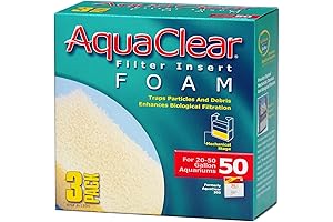 AquaClear 50 Premium Foam Filter Inserts for Crystal-Clear Aquarium Water