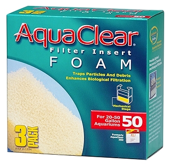 Aquaclear 50加仑泡沫滤芯（3个装）