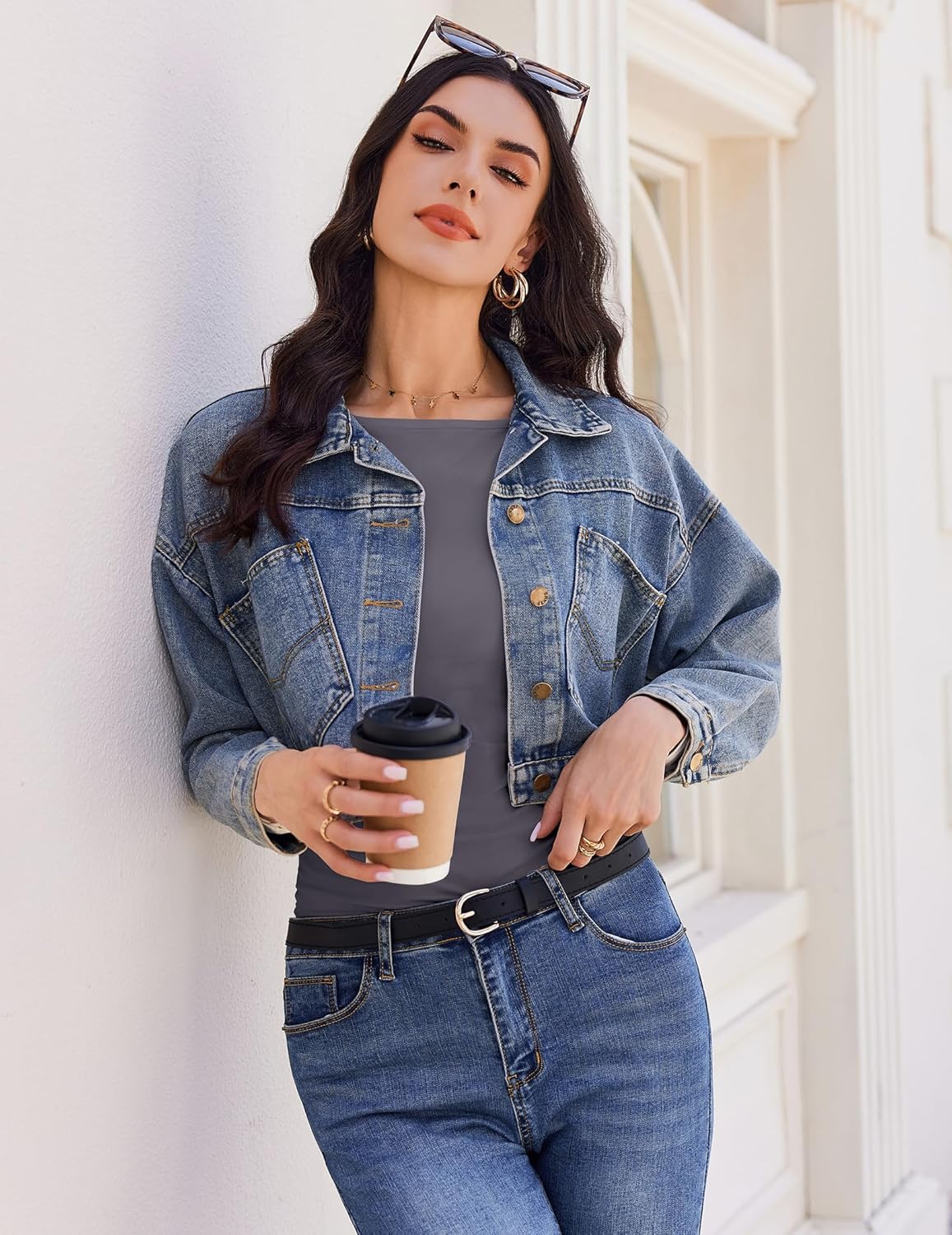 Ekouaer Long Sleeve Shirts Boat Neck Tops Casual Undershirts - Image 5