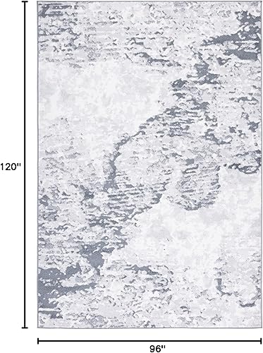 Miniatura 9 de SAFAVIEH Toscana Collection - Alfombra de área de 5 pies 3 pulgadas x 7 pies 6 pulgadas, gris y marfil, diseño abstracto moderno, no desprende