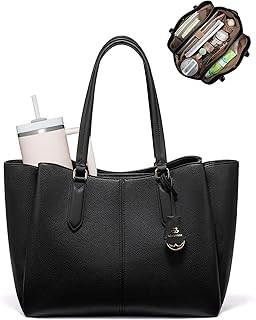 LOVEVOOK Laptop Tote Bag for Women 15.6 In Work Bags with Triple Compartments Large Faux Leather Computer Office Briefcase