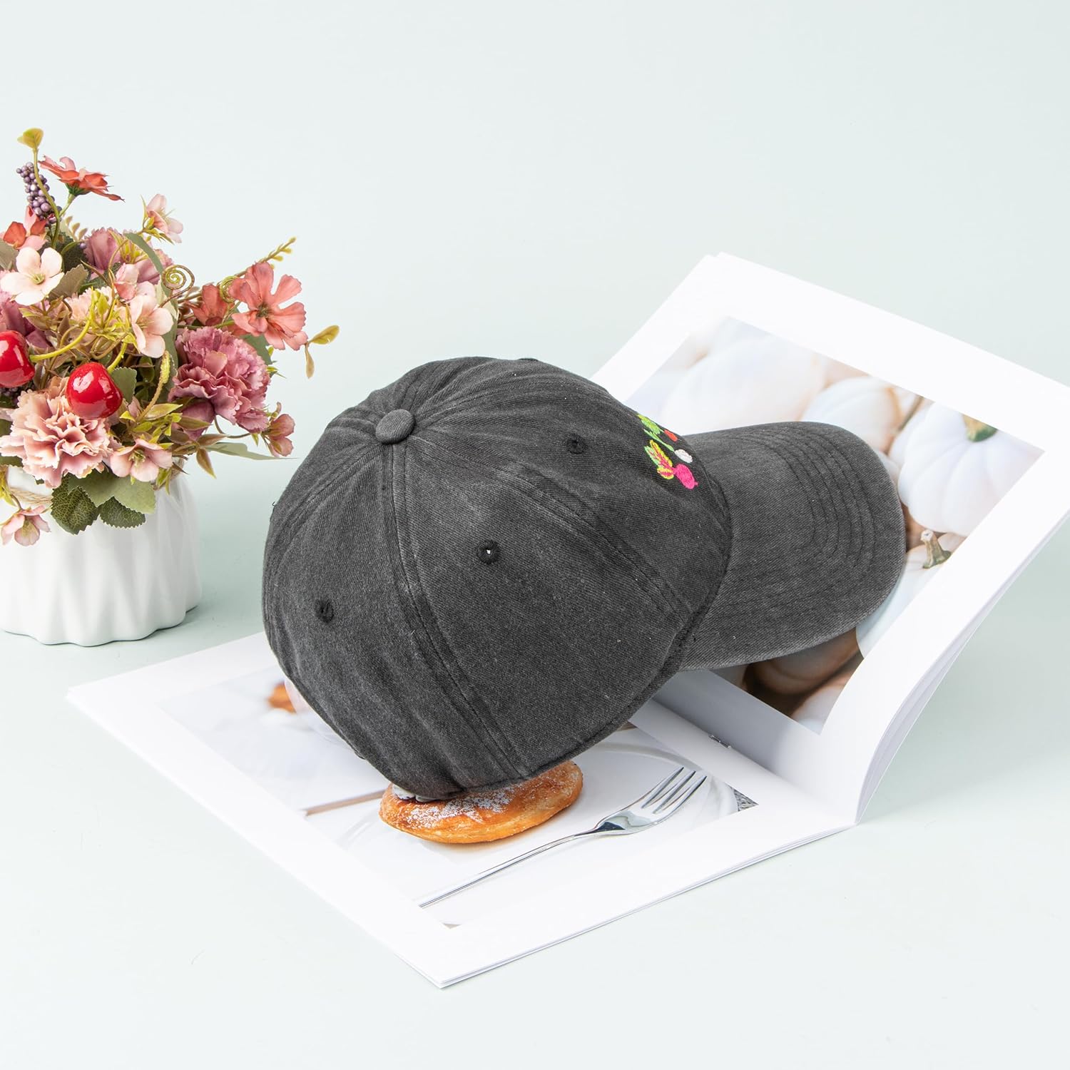 Embroidered Mixed Vegetable Baseball Hats Fun Gardening Dad Hat Colorful Sun Summer Baseball Caps for Men & Women