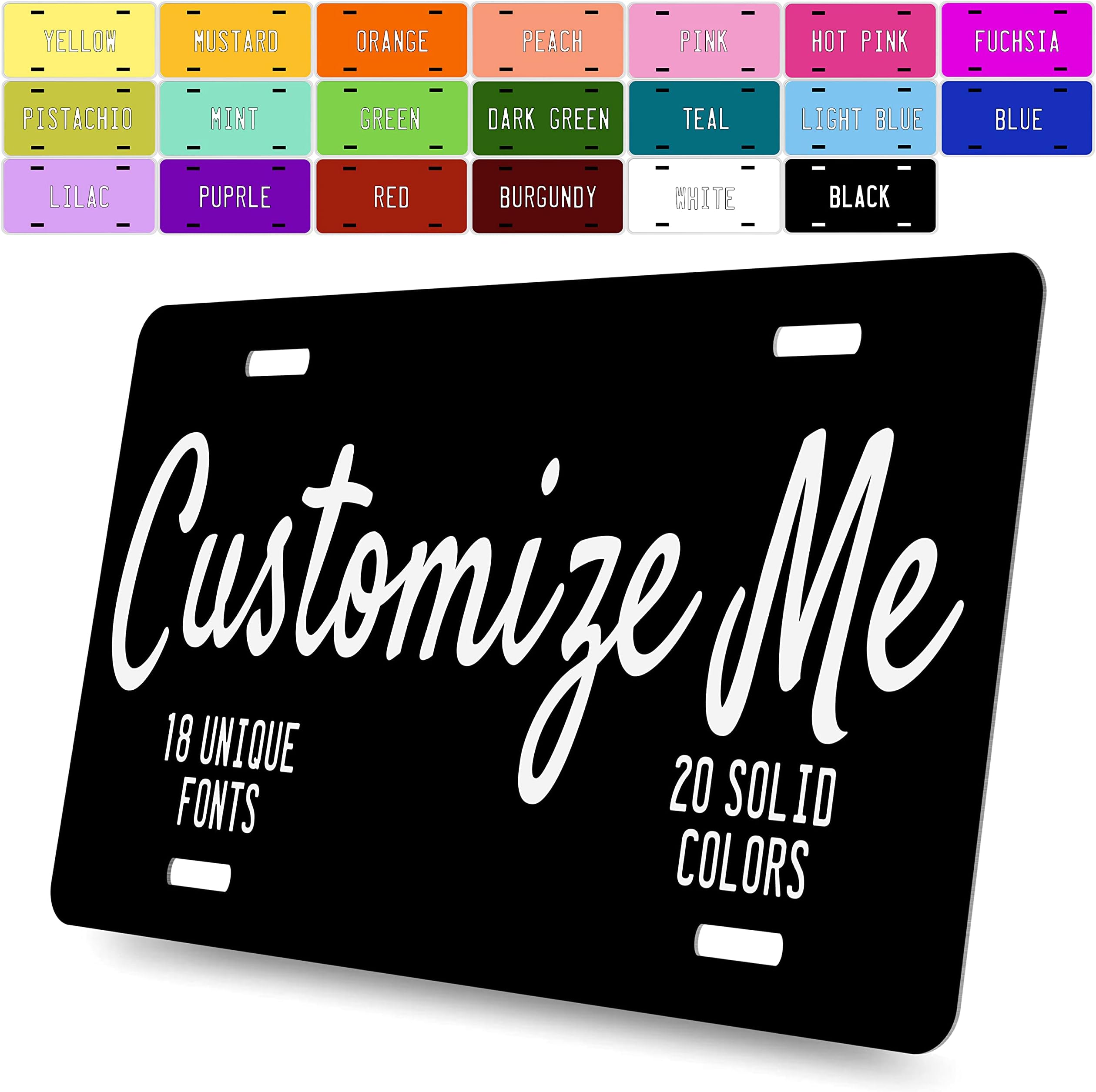 Custom License Plate for Car - Personalized License Plate | 20 Colors, 6x3 12x6 Aluminum Novelty License Plates - Add Your Photo, Text or Logo