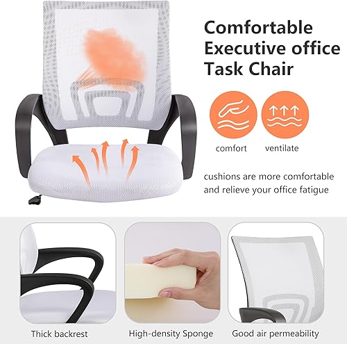 Miniatura 7 de PayLessHere Silla de oficina en casa, silla de escritorio, silla ergonómica ajustable, soporte lumbar, reposabrazos ejecutiva con malla de alta